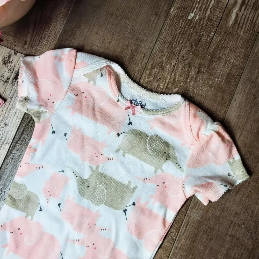 Child of Mine by Carter's Pink Little Sister Elephant Tops Bundle Size 18m NWOT